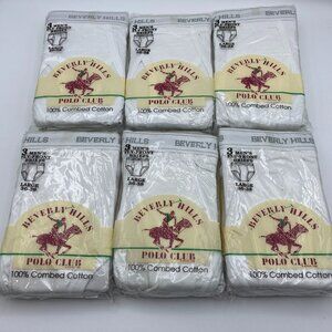 6 packs (totaling 18) Beverly Hills Polo Club Men's Fly-Front Briefs,100% Cotton